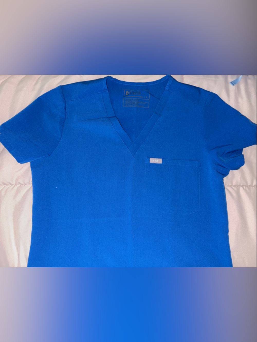 Royal Blue figs Scrub Top